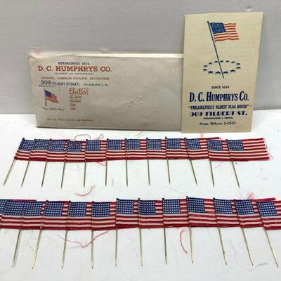 467. Vintage Advertising and Handmade/Embroidered Flag Pins from D.C.Humphrys Co. Philadelphia 