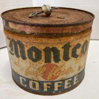 529. Vintage 1lb Keyed Montco Coffee Can 