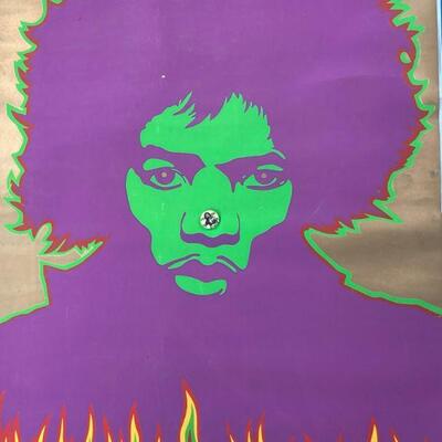 54. Huge Vintage 1968 Psychedelic Jimi Hendrix print by Larry Smart, Dream Machine
