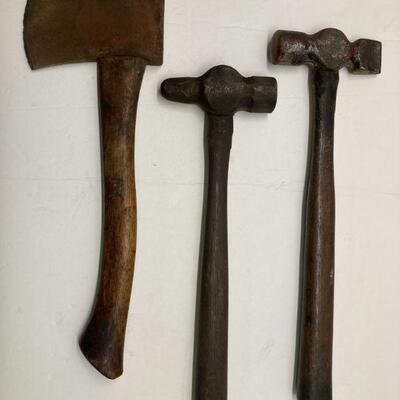 105. Lot of Two Hammers and One Hatchet