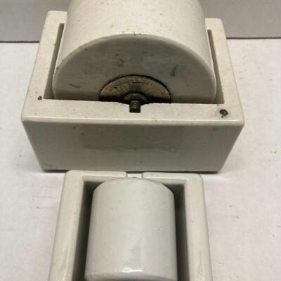 406. Two Vintage Porcelain Stamp/Envelope Moistener Roller Sengbusch