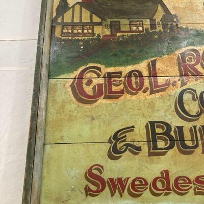 13. Antique Rustic Hand Painted Custom 1945 Advertising Sign