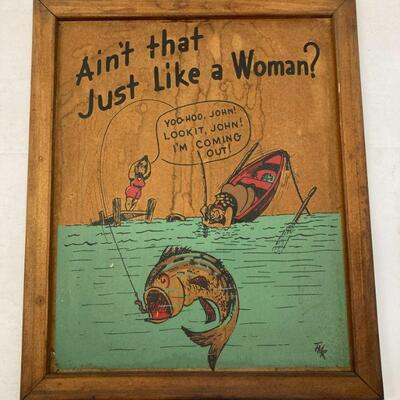 484. Vintage Wooden Fishing Sign