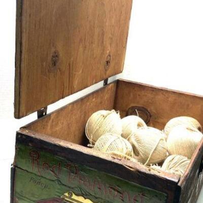354. Vintage Red Diamond Pears Advertising Box with String