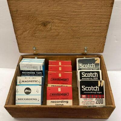 471. Vintage Handmade Advertising Box with Recording Tape