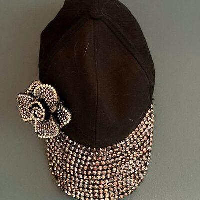 499. Vintage Hand embellished Casino Hat/ Baseball Cap