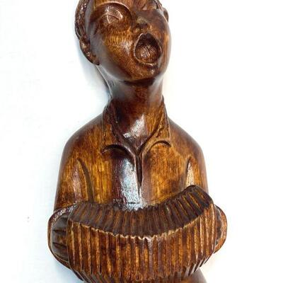 191. Wooden Carved Accordion Player