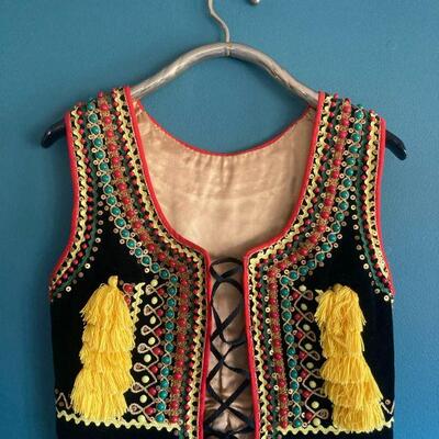 545. Vintage Krakow Designer Vest/Costume with Beading and Sequence- Polish Art Center