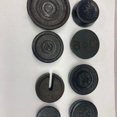 340. Lot of 8 Assorted Scale Weights