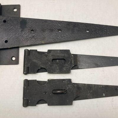 413. Three Vintage Metal Door Hinges