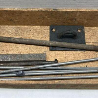 412. Cooper Sharp Cheese Advertising Box with Drop Forge Metal Hooks/ Hardware