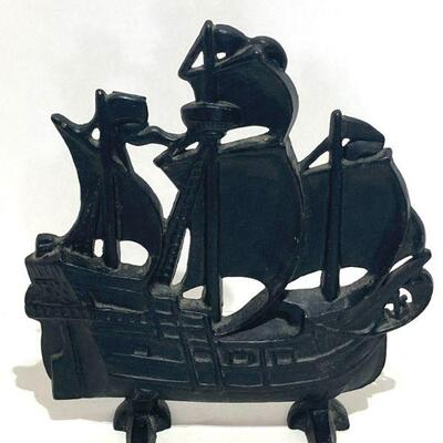 124. Cast Iron Sailing Ship Doorstop