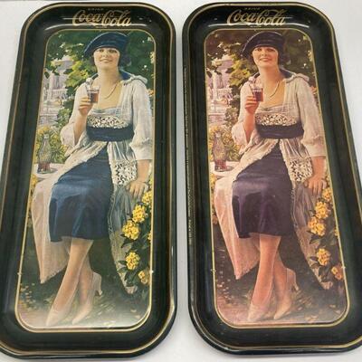 304. Lot of Three Vintage Trays NuGrape Imitation Grape and Two Coca-Cola