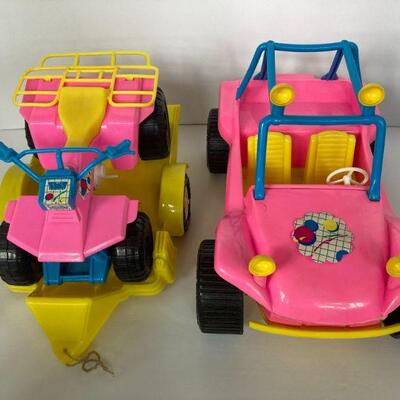 555. Vintage Barbie Jeep, Trailer, and Four-Wheeler by Gay Toys 