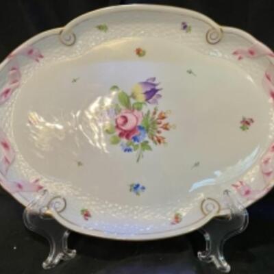 Pretty in Pink HEREND Floral Serving Platter