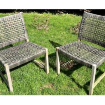 FORTUNOFFS Resin Wicker Hampton Armless Chairs