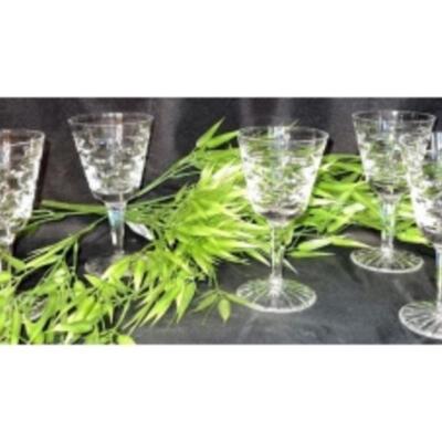 Vintage Ireland WATERFORD Tralee Pattern Crystal APERTIF/WINE GLASSES