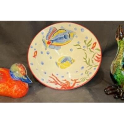 Signed MURANO STYLE DUCKS And ARTISTIC ACCENTS Coastline Imports Bowl