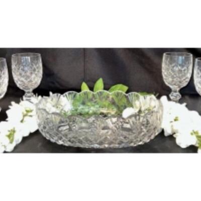 WATERFORD BOWL AND Multi Purpose Cut Crystal GLASSES