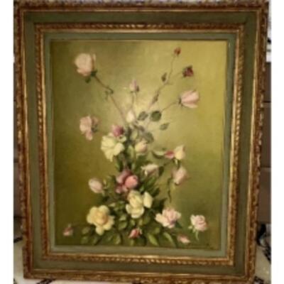 LOUIS-EDOUARD GARRIDO Impressionist Oil Painting "Still Life Of Flowers"