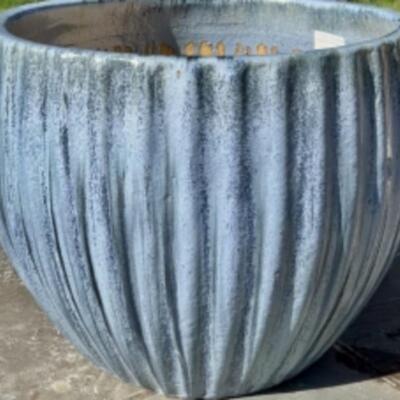 CAMPANIA Clay & Terracotta Two-Toned French Denim Blue EXTRA LARGE POT PLANTER
