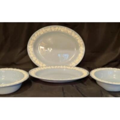 Embossed WEDGWOOD SERVING PLATTERS In Pristine Condition