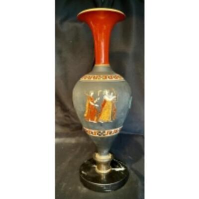 19th C. Black PORCELAIN NEOCLASSICAL VASE  