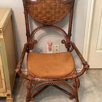 Antique Heywood Wakefield Wicker Chair. 
