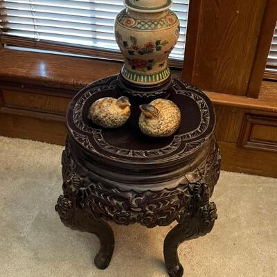 Chinese Wood Carved Plant Stand. 
