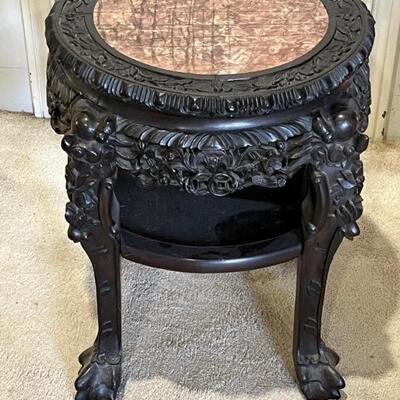 Chinese Wood Carved Plant Stand. 
