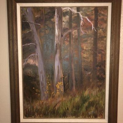 Autumn Forrest, Framed Oil on Canvas is 23 x 29