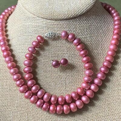 Genuine Pearl & Sterling Silver Necklace