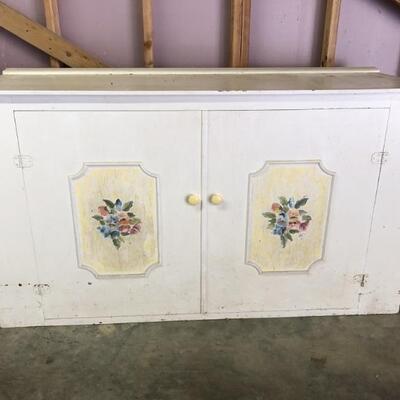 Shabby Chic White Arts & Crafts Style Cabinet