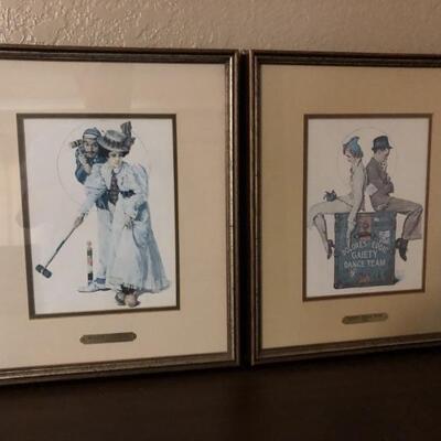 Pair of Framed & Matted Norman Rockwell Prints
