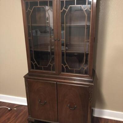 Vintage One Piece China Cabinet