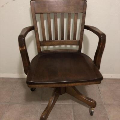 Vintage Wooden Rolling Office Chair