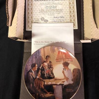 (3) Collectable Norman Rockwell Plates with COAs