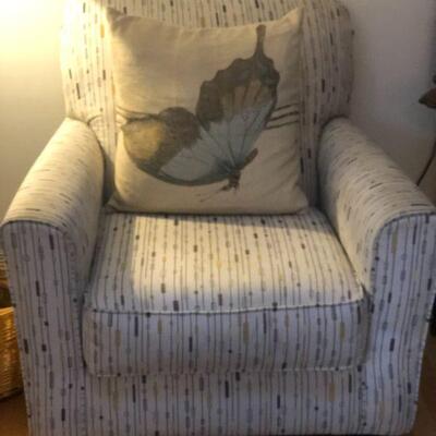 Upholstered Arm Chair, Throw Pillow