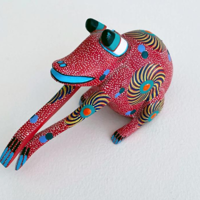 Oaxaca Frog Alebrije Wood Carving