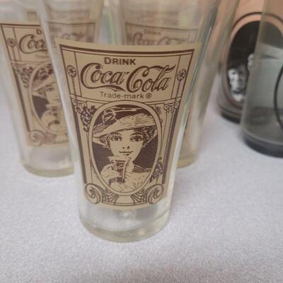 set of five Coca Cola glasses