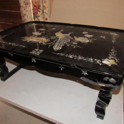Asian black lacquer table 