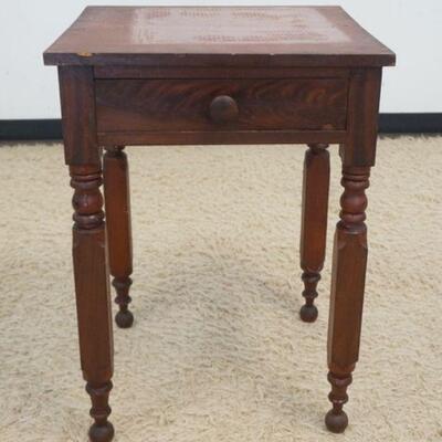 1004	ANTIQUE COUNTRY 1 DRAWER CHERRY STAND, 21IN X 18 IN X 29 IN HIGH
