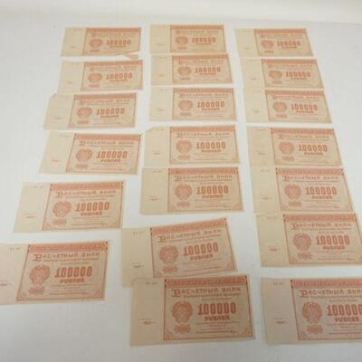 1290	GROUP OF 1921 FOREIGN PAPER CURRENCY
