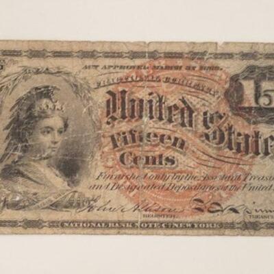 1110	15 CENTS US FRACTIONAL CURRENCY 1863
