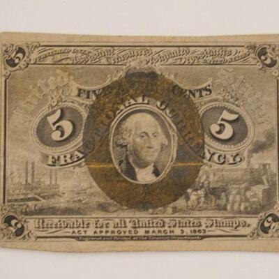 1078	5 CENTS US FRACTIONAL CURRENCY, WASHINGTON 1863
