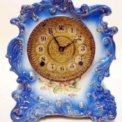 1232	ROYAL BONN CHINA CLOCK WITH BATTERY OPERATED WORKS, APPROXIMATELY 9 IN X 11 IN HIGH
