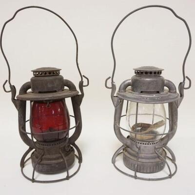 1225	PAIR OF DIETZ RAILROAD LANTERNS, 1 MARKED NEW YORK, NEW HAVEN AND HARTFORD RAILROAD
