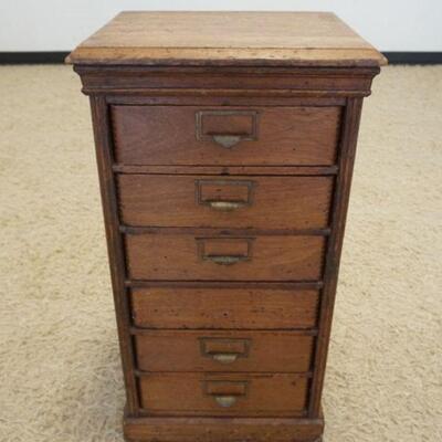 1194	THE GLOBE FILE 6 DRAWER CABINET W/FOLD OUT DRAWERS, ONE PULL MISSING, APPROXIMATELY 16 IN X 13 IN X 30 IN HIGH
