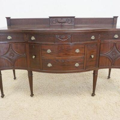 1024	MAHOGANY SIDEBOARD W/URN CARVED SPALT, HAVING 2 WINE DRAWERS W/A TOTAL OF 5 DRAWERS & 2 DOORS, APPROXIMATELY 72 IN X 25 IN X 45 IN...