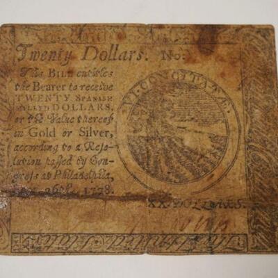 1142	1778 PHILADELPHIA COLONIAL CURRENCY TWENTY DOLLARS
